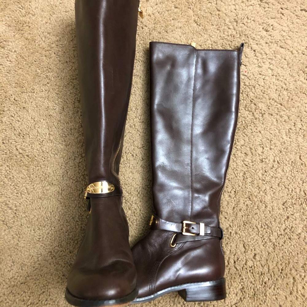 Michael Kors brown leather boots